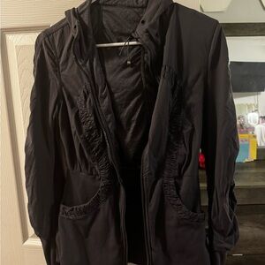 Women's Black Hooded Jacket reversible